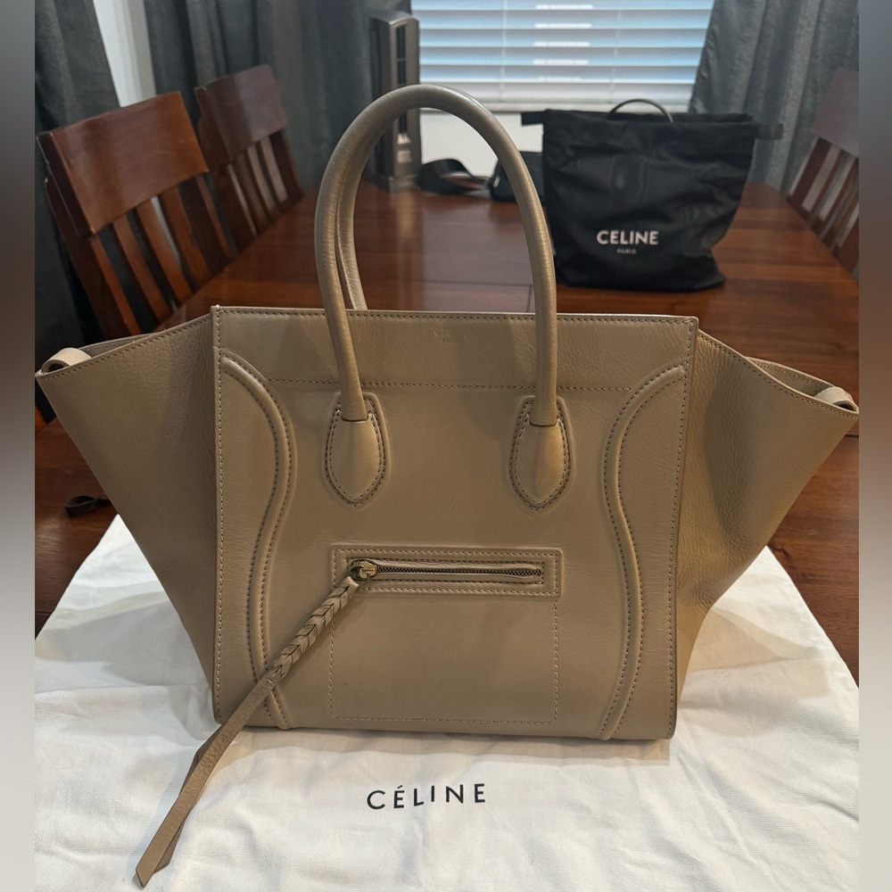 Celine Medium Luggage Phantom Bag in Taupe
